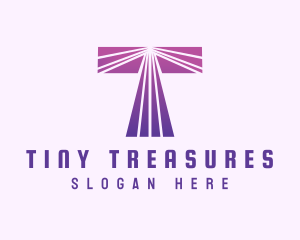 Modern Purple Letter T logo design