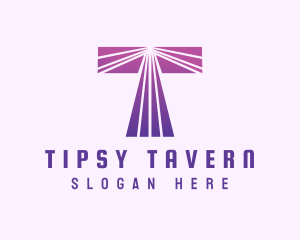 Modern Purple Letter T logo design