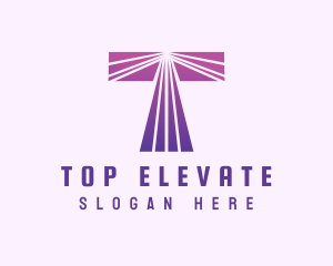 Modern Purple Letter T logo design