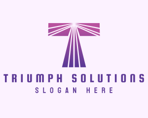 Modern Purple Letter T logo design