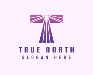 Modern Purple Letter T logo design