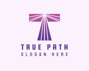 Modern Purple Letter T logo design