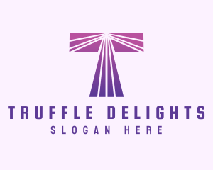 Modern Purple Letter T logo design