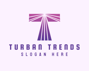 Modern Purple Letter T logo design