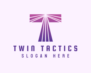 Modern Purple Letter T logo design