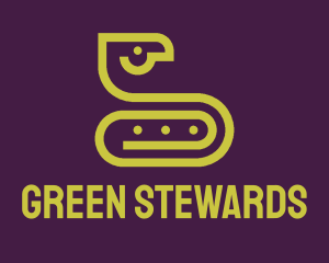 Green Snake Paperclip logo design