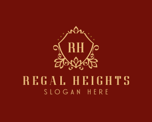 Floral Regal Shield logo design