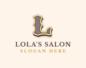 Antique Retro Restaurant Letter L logo design