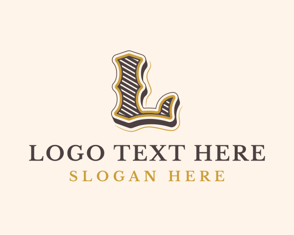 Antique Retro Restaurant Letter L logo