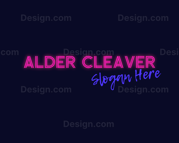 Pink Neon Bar Wordmark Logo