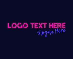 Pink Neon Bar Wordmark logo