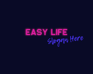 Pink Neon Bar Wordmark logo design