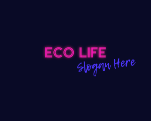 Pink Neon Bar Wordmark logo design