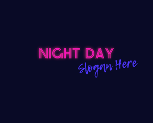 Pink Neon Bar Wordmark logo design