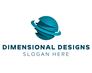 3D Universal Planet logo design