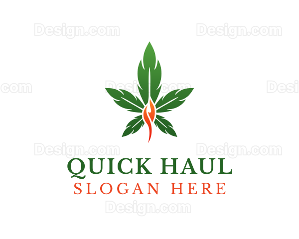 Organic Marijuana Flame Logo