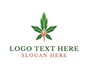 Organic Marijuana Flame logo