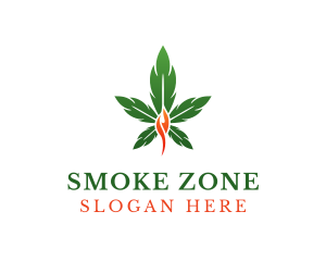 Organic Marijuana Flame logo design