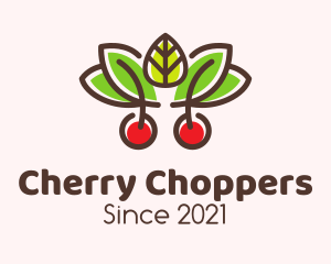 Cherry Fruit Leaves logo design