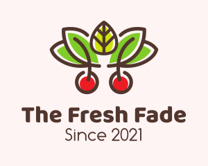 Cherry Fruit Leaves logo design