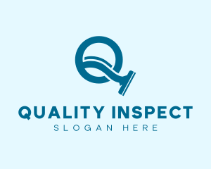 Squeegee Cleaning Letter Q  logo design