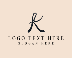 Fashion Designer Signature  Letter K logo