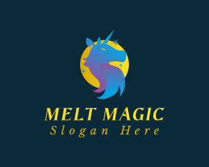 Mythical Unicorn Moon logo design