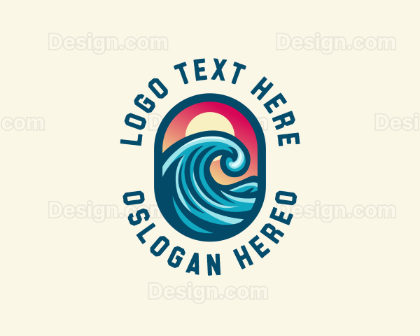 Resort Seaside Wave Logo