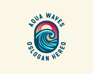 Resort Seaside Wave logo design