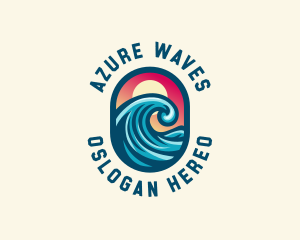 Resort Seaside Wave logo design