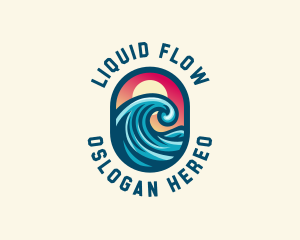 Resort Seaside Wave logo design