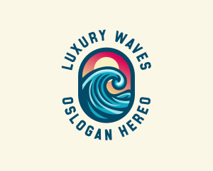 Resort Seaside Wave logo design