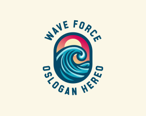 Resort Seaside Wave logo design