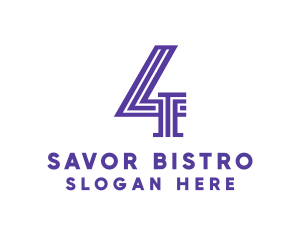 Violet Stripe Number 4  logo