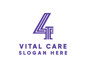 Violet Stripe Number 4  logo