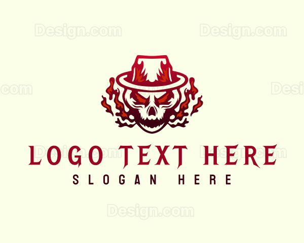 Scary Skull Smoking Logo