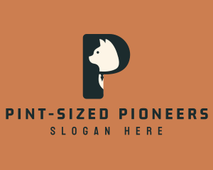 Tuxedo Cat Letter P logo design