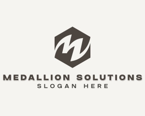 Hexagon Business Letter M logo design