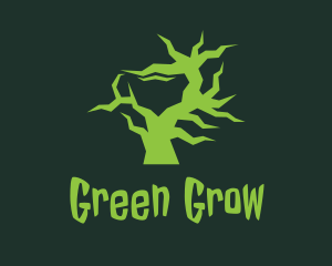 Green Strange Tree  logo design