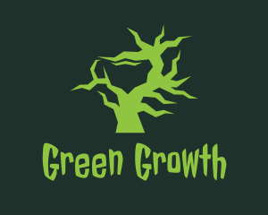 Green Strange Tree  logo design