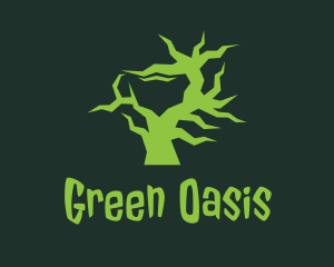 Green Strange Tree  logo design