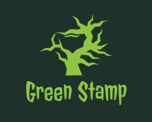 Green Strange Tree  logo design