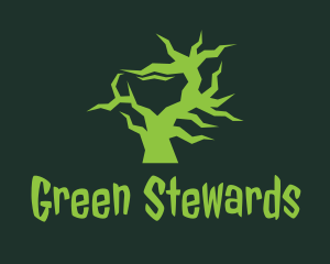 Green Strange Tree  logo design