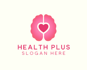 Mental Health Brain Heart logo design
