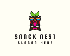 Tribal Tiki Mask logo design