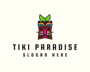 Tribal Tiki Mask logo design