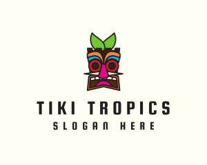 Tribal Tiki Mask logo design