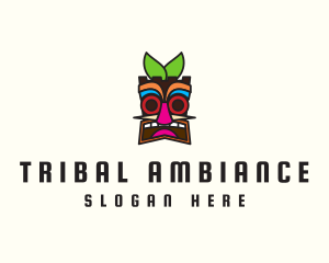 Tribal Tiki Mask logo design