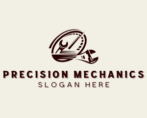 Speedometer Wrench Mechanic logo design