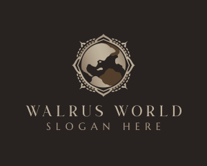 World Globe Map logo design